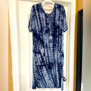 Milkmaid goods 24/7 dress blue tie dye print